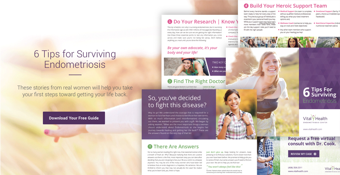 Screenshots of Vital Health's free downloadable guide, 