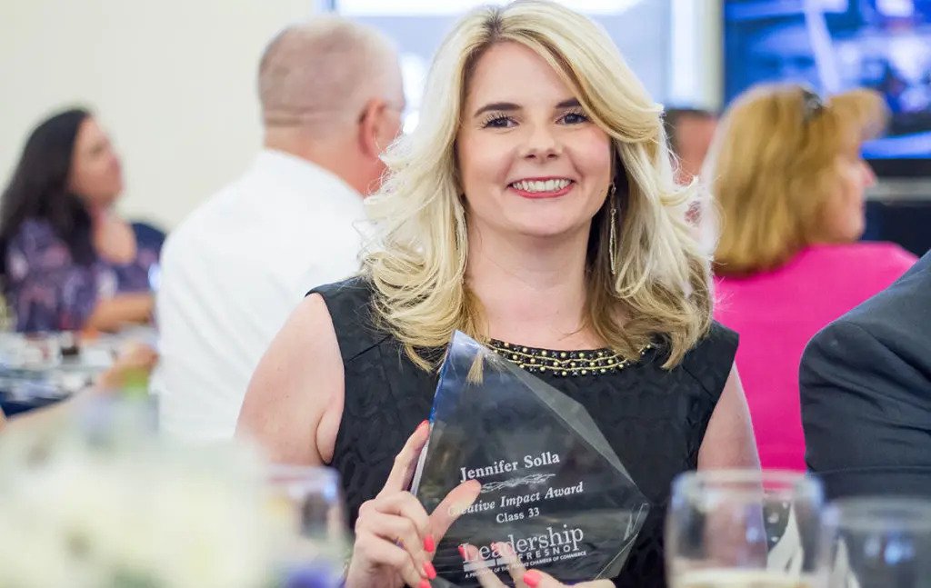 Worldlight Media Co founder Jenni Solla-Receives-Creative-Impact-Award-from-Leadership-Fresno